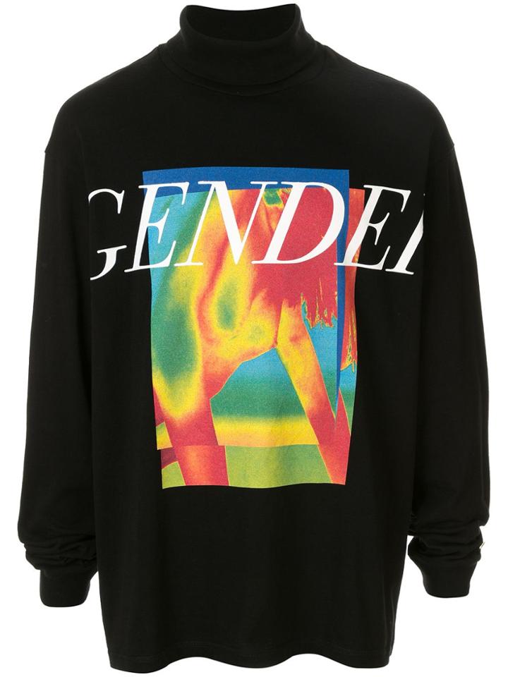 Christian Dada 'gender' Print Jersey Top - Black