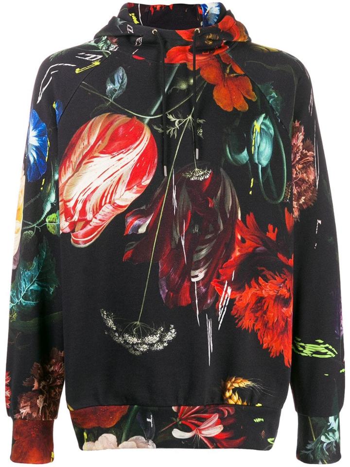 Paul Smith Floral Print Hoodie - Black