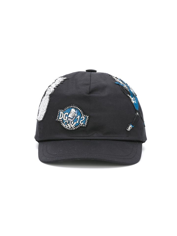 Dolce & Gabbana Kids Embroidered Cap, Boy's, Size: 54 Cm, Black