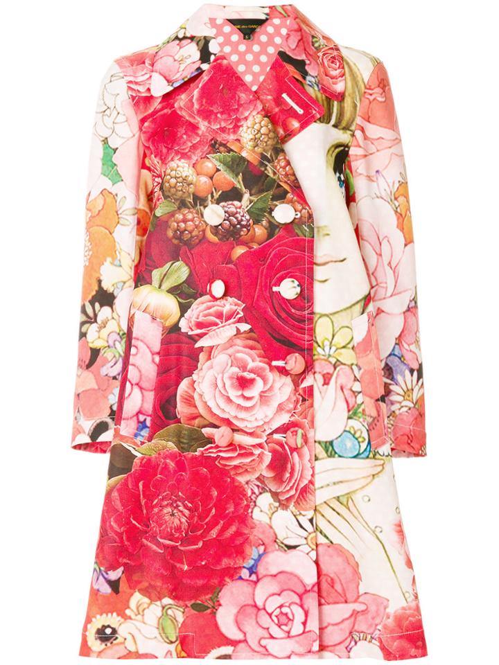 Comme Des Garçons Printed Straight Fit Coat - Multicolour