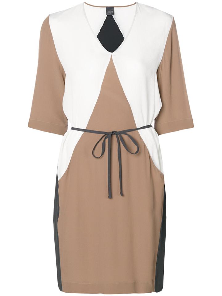 Lorena Antoniazzi Colour Block Tie Waist Dress - Multicolour