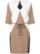 Lorena Antoniazzi Colour Block Tie Waist Dress - Multicolour