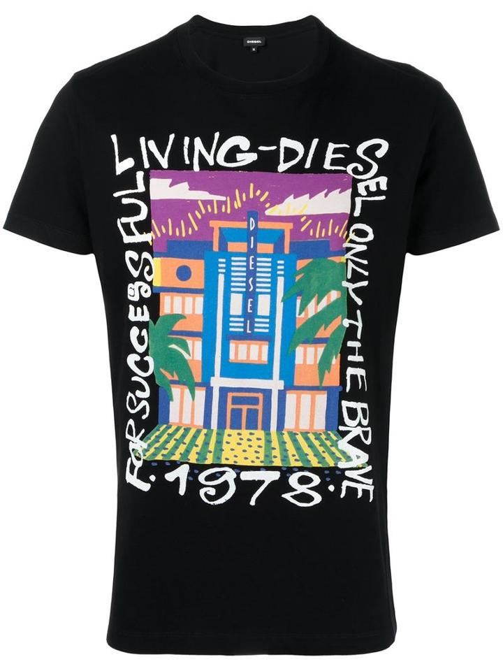 Diesel 'snt-funny' T-shirt, Men's, Size: Medium, Black, Cotton