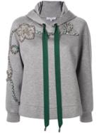 Dice Kayek Floral Embellished Hoodie - Grey