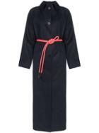 Kassl Long Rope Belted Trench Coat - Blue