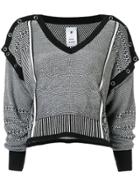 Maison Mihara Yasuhiro Striped Cropped Jumper - Black