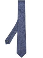 Lanvin Paisley Pointed Tie - Blue