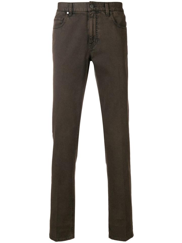 Z Zegna Slim Fit Trousers - Brown