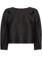 Pleats Please Issey Miyake Bounce Boat-neck Pleated Top - Black