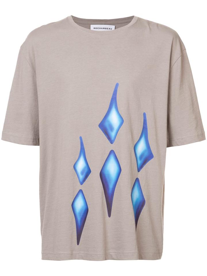 Rochambeau Hand Painted Graphic T-shirt - Grey