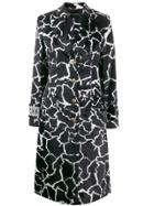 Versace Marble Effect Printed Coat - Black
