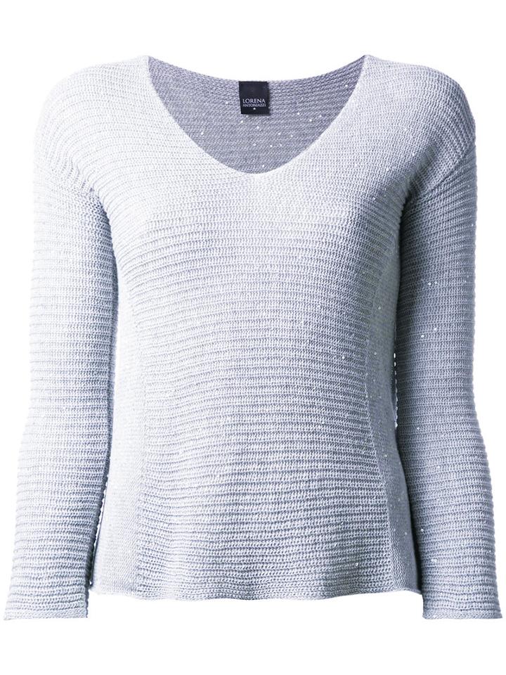 Lorena Antoniazzi Boat Neck Sweatshirt, Women's, Size: 40, Grey, Cotton/polyester