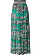 Missoni Long Printed Skirt, Women's, Size: 44, Green, Rayon
