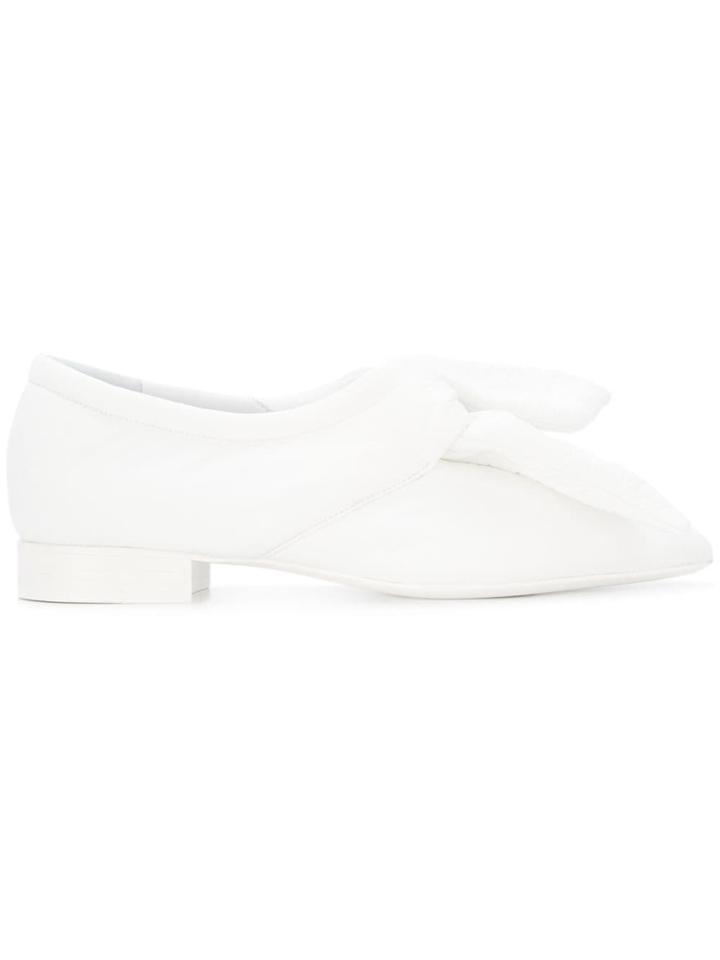 Jil Sander Bow Front Slippers - White