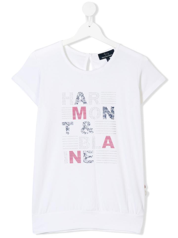Harmont & Blaine Junior Teen Studded Logo T-shirt - White