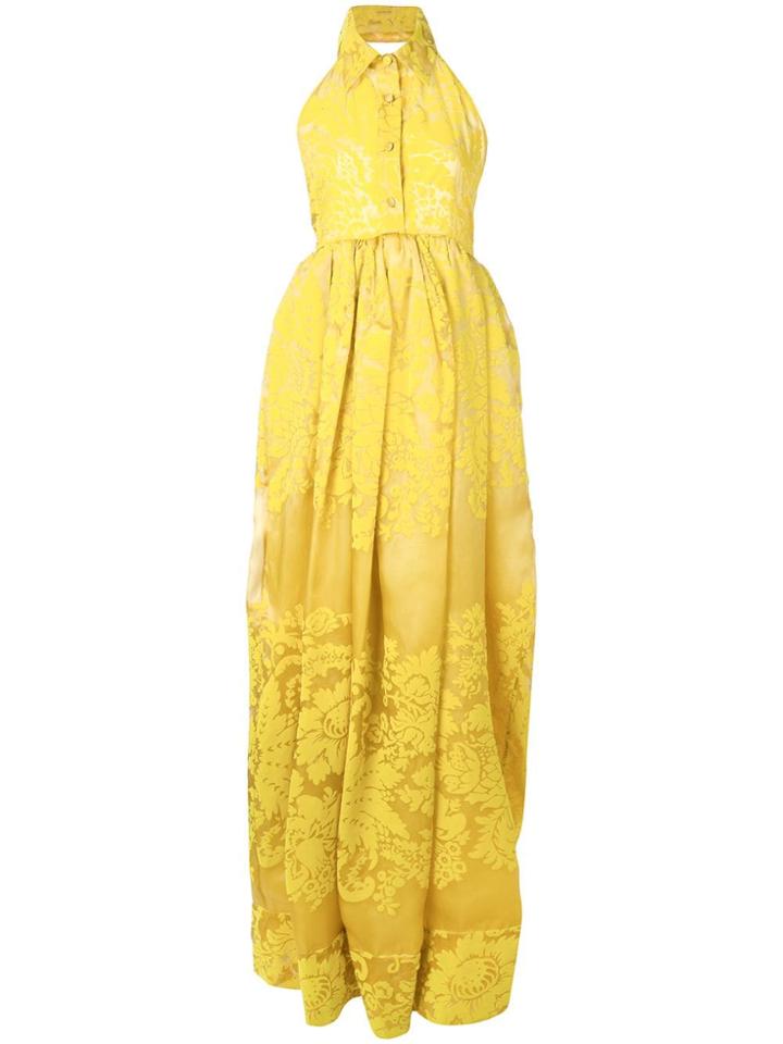 Rosie Assoulin Floral Halter Dress - Yellow