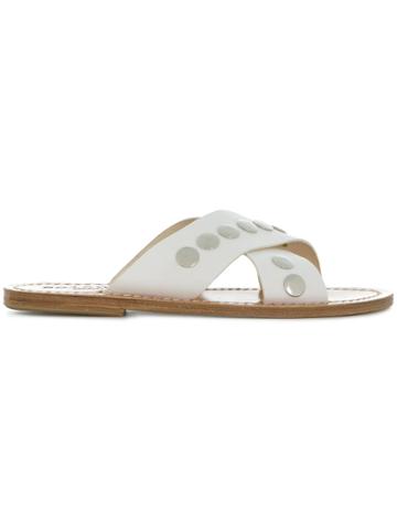Solange Studded Sandals - White