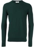 Fashion Clinic Classic Crew Neck Jumper, Men's, Size: 48, Green, Wool