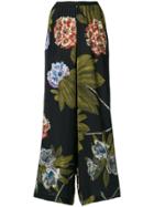 Antonio Marras Floral Print Palazzo Pants - Black
