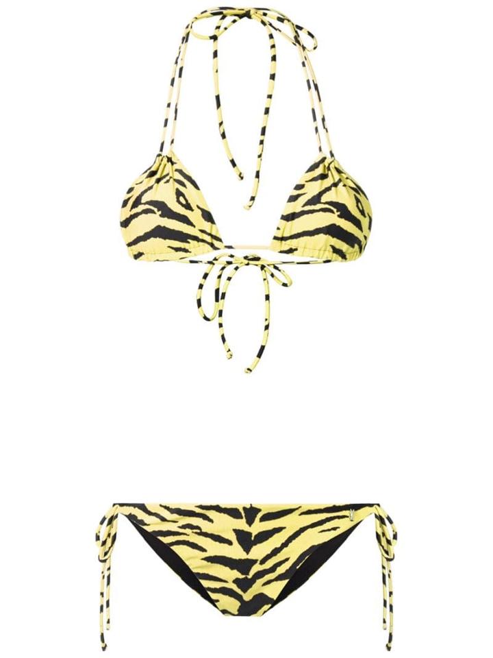 Saint Laurent Tiger Print Bikini Set - Yellow