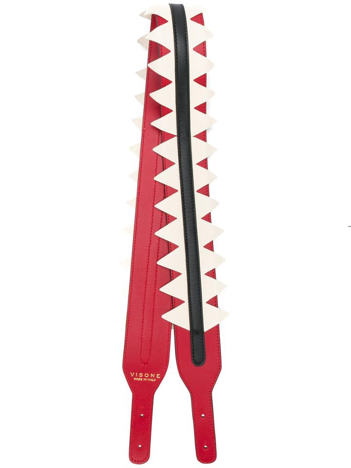 Visone Colour Block Bag Strap - Red