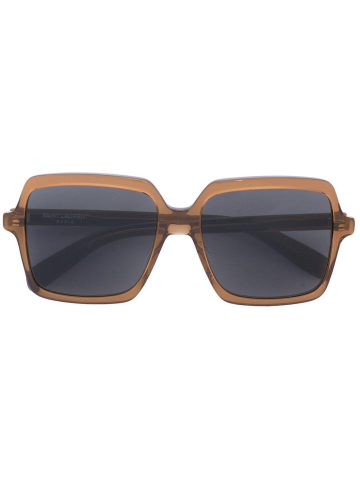 Saint Laurent - Oversized Sunglasses - Women - Acetate - One Size, Brown, Acetate