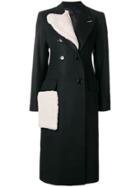 Eudon Choi Shearling Collar Coat - Black