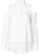 Kaufmanfranco Cut-off Shoulders Shirt, Women's, Size: Small, White, Silk/cotton/spandex/elastane