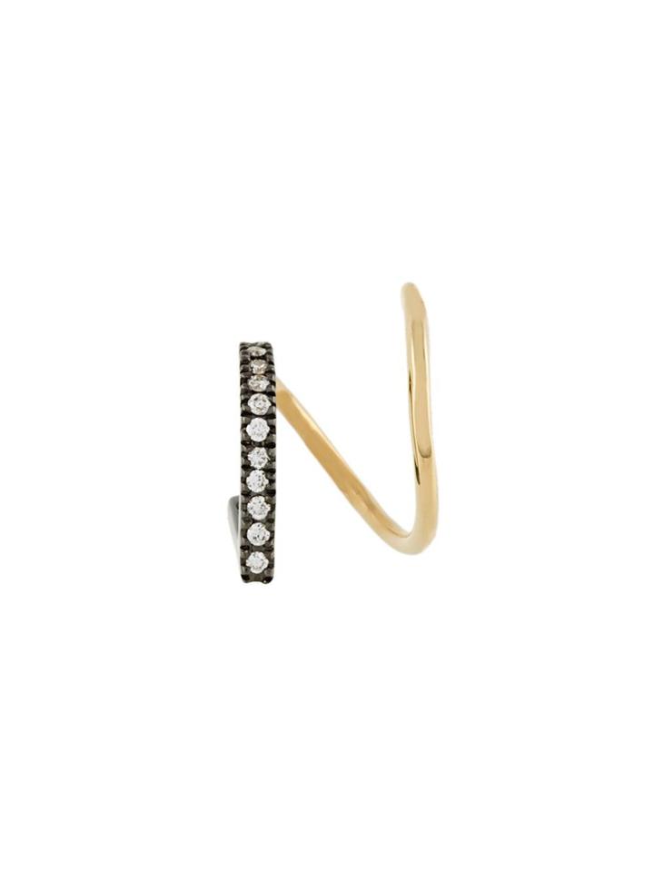 Maria Black 'bela Noir' Twirl Diamond Earring - Metallic