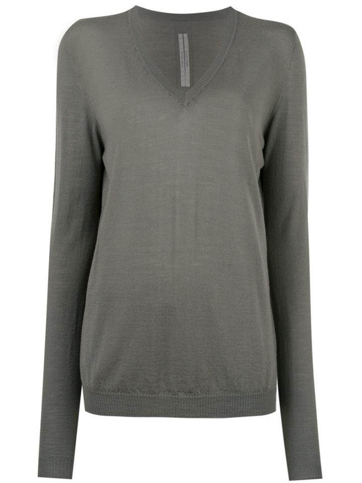 Rick Owens Longline Top, Women's, Size: Large, Grey, Virgin Wool
