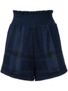 Cecilie Copenhagen - Ruffle Shorts - Women - Cotton - 2, Blue, Cotton