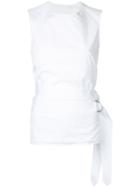 Victoria Beckham - Belted Backless Top - Women - Cotton - 14, White, Cotton