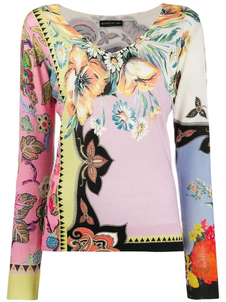 Etro Floral Print Jumper - Pink