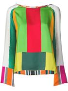 Pierre-louis Mascia Colour Block Blouse - Green