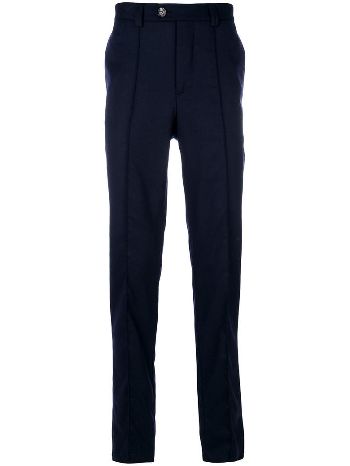 Brunello Cucinelli - Straight Leg Trousers - Men - Cotton/viscose/wool - 46, Blue, Cotton/viscose/wool