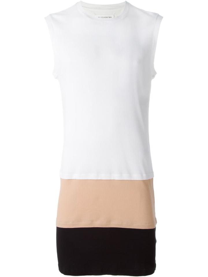 Maison Margiela Colour Block Tank Top, Men's, Size: 52, White, Cotton