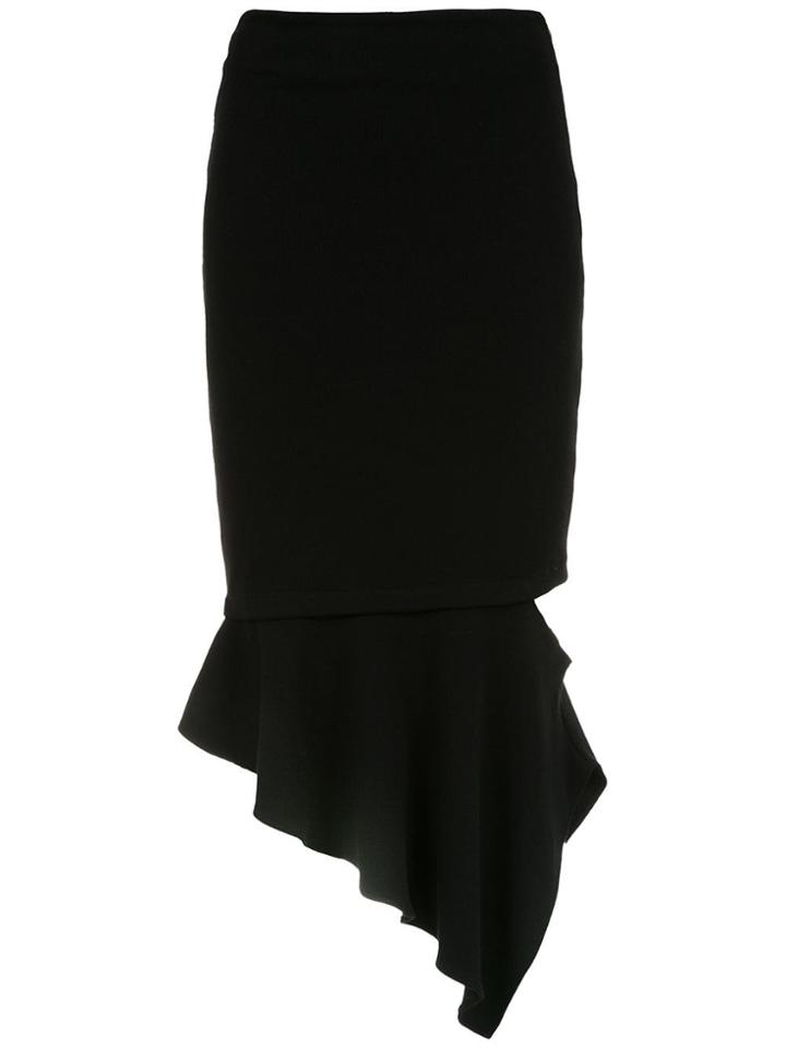 Tufi Duek Midi Asymmetrical Skirt - Black