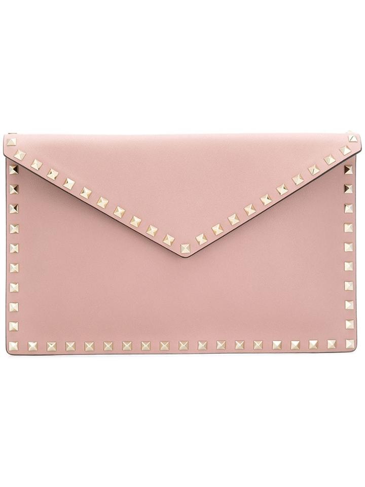 Valentino Valentino Garavani Rockstud Envelope Clutch - Nude &