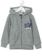 Woolrich Kids - Usa Print Hoodie - Kids - Cotton - 12 Yrs, Grey