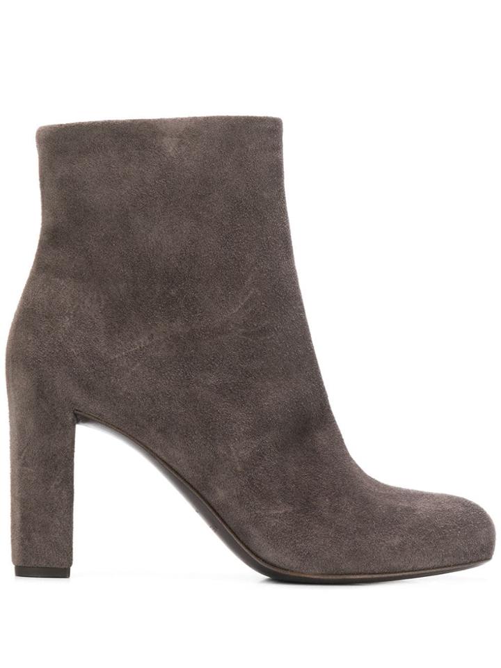 Del Carlo Chunky Heel Ankle Boots - Grey