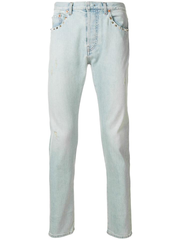 Valentino Rockstud Skinny Jeans - Blue