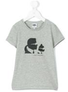 Karl Lagerfeld Kids - Karl And Choupette T-shirt - Kids - Cotton/spandex/elastane - 4 Yrs, Toddler Girl's, Grey