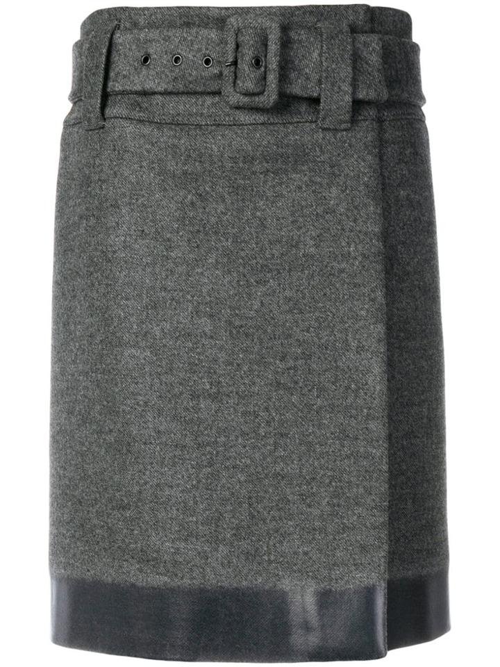 Prada Short Belted Skirt - Grey