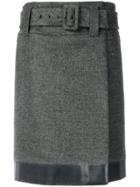 Prada Short Belted Skirt - Grey