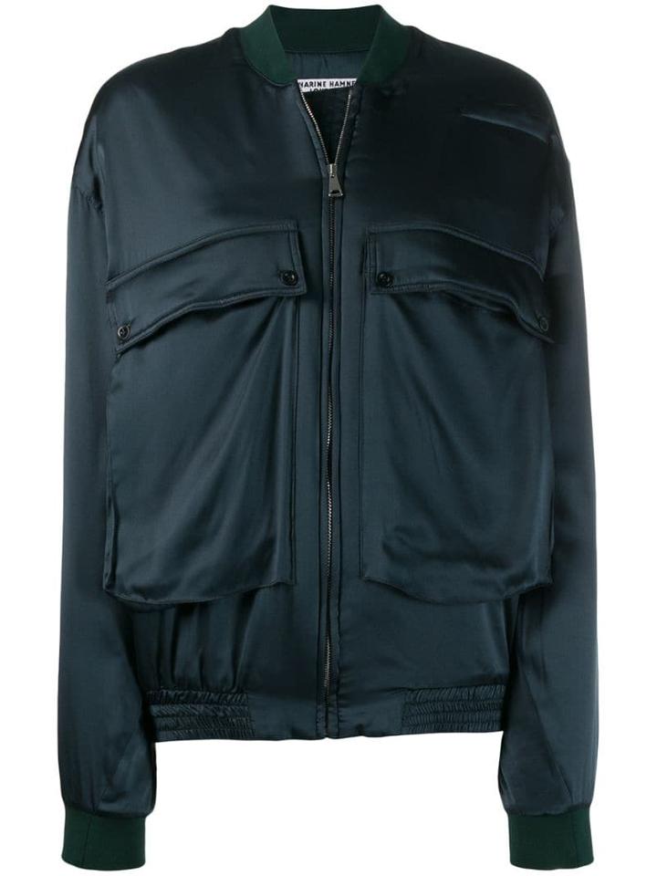 Katharine Hamnett London Oversized Bomber Jacket - Green