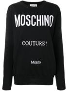Moschino Jacquard Logo Knit Sweater - Black