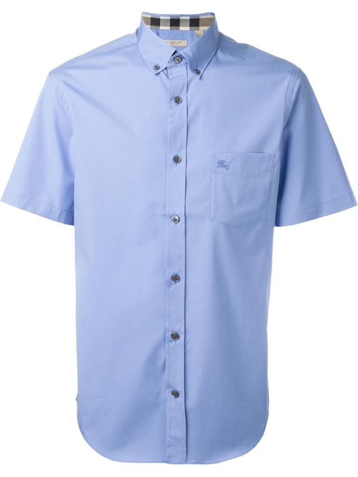 Burberry Brit Button Down Shirt, Men's, Size: Xs, Blue, Spandex/elastane/cotton
