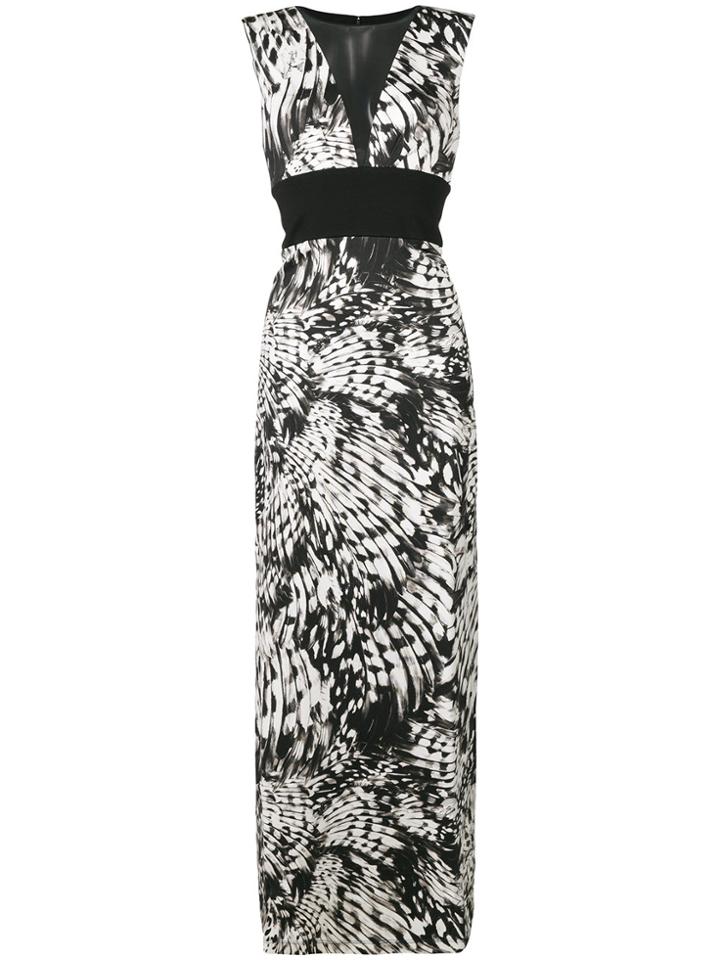 Just Cavalli Tulle Panel Maxi Dress - Black