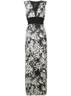 Just Cavalli Tulle Panel Maxi Dress - Black