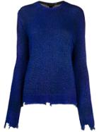 Avant Toi Distressed Finish Jumper - Blue